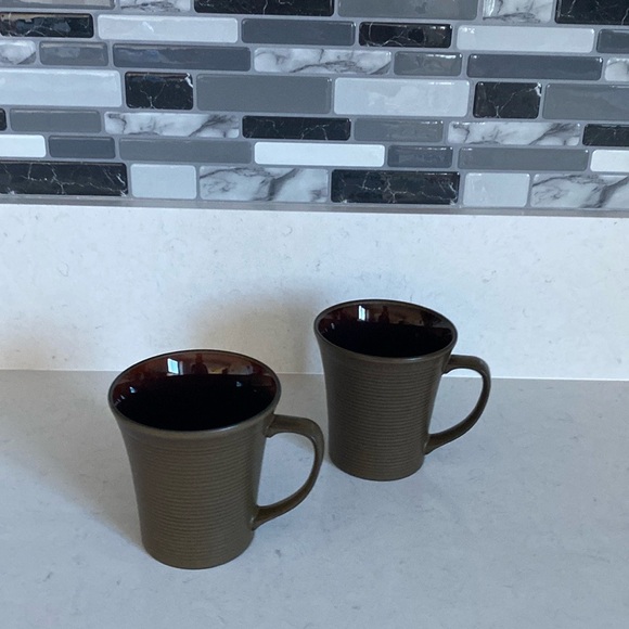 Toki Japan Hand Made Mug Ceramic Glazed Brown Black Set of 2 - Picture 3 of 10